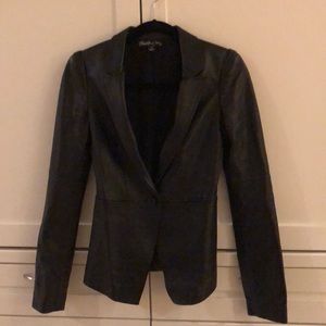 Elizabeth and James black leather blazer size 0